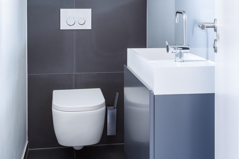 Gäste-WC in Anthrazit und weiß