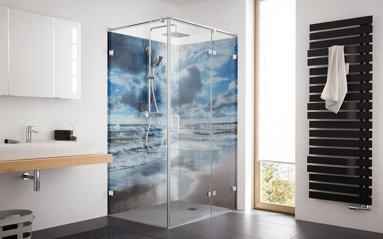 Duschkabine mit HSK Deco Individualdruck