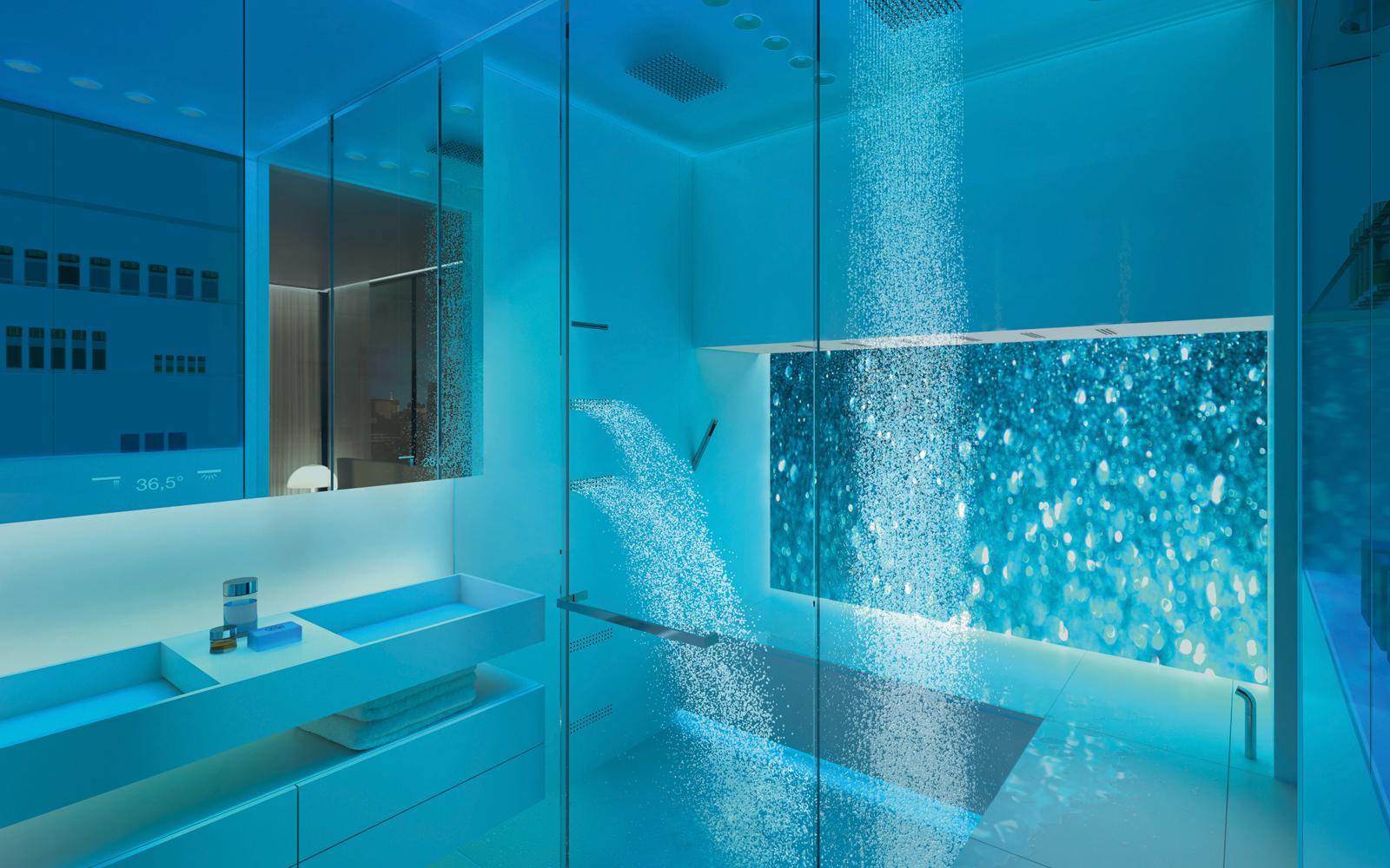 Dampfdusche mit Lichteffekt