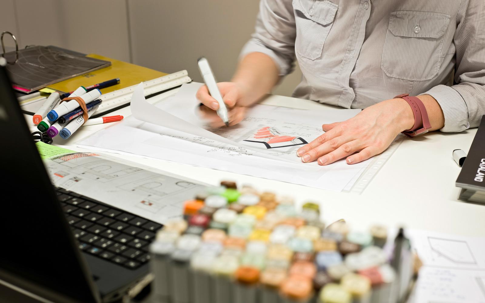 Plan mit Zeichenstift